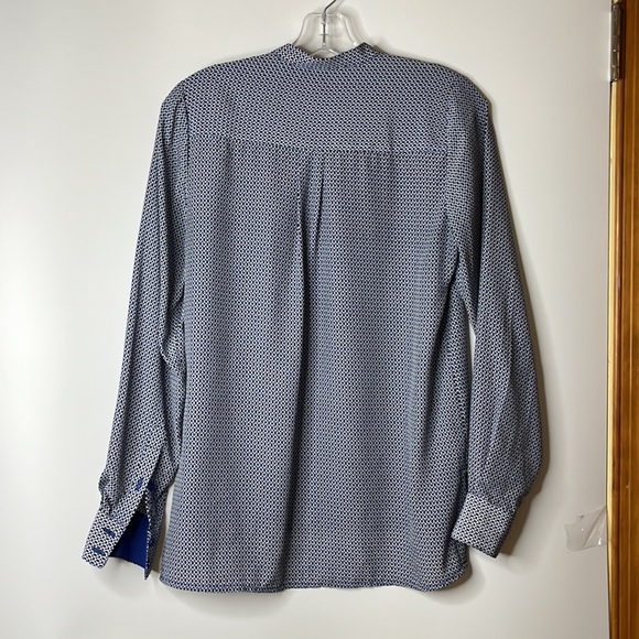 Cynthia Rowley Womens Full Button Down Top in Blue, Black and White XS XSMALL - Picture 9 of 10